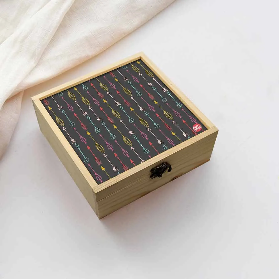 Jewellery Box Wooden Jewelry Organizer -  Mutlicolor Arrow