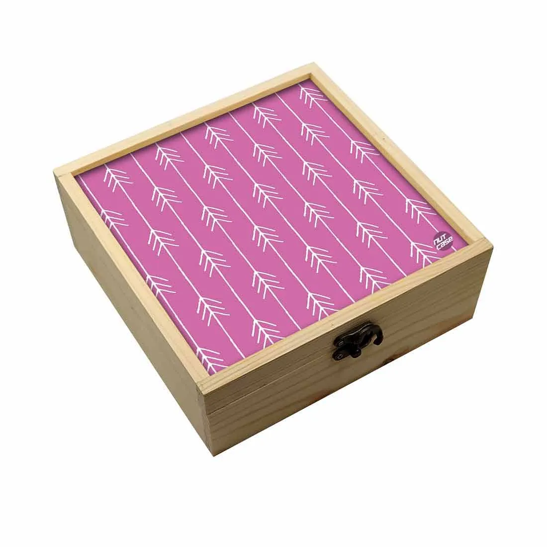 Jewellery Box Wooden Jewelry Organizer -  Pink Arrow End