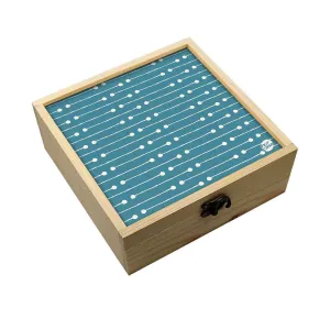 Jewellery Box Wooden Jewelry Organizer -  White Dots Line