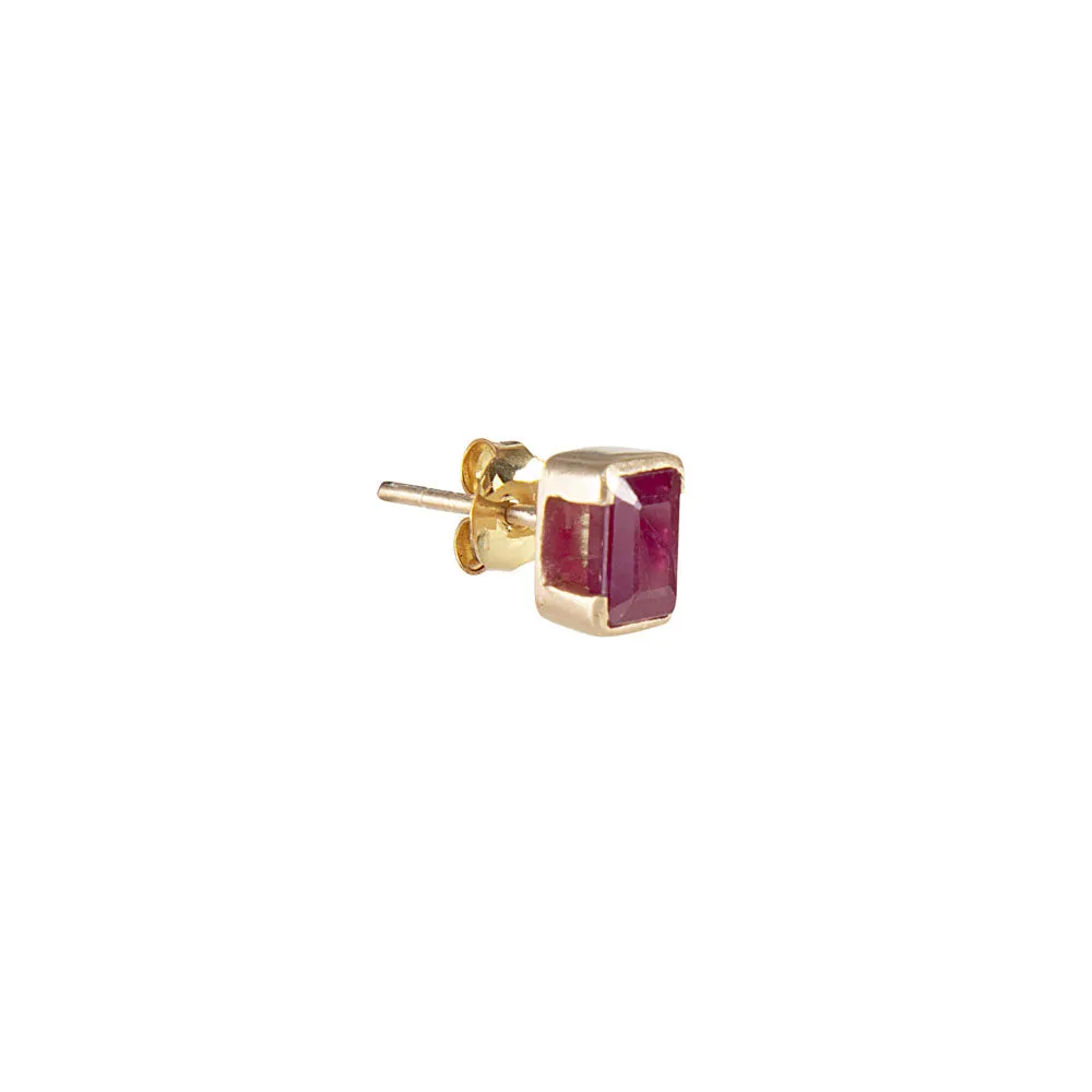 JULY BIRTHSTONE STUDS - RUBY