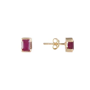 JULY BIRTHSTONE STUDS - RUBY