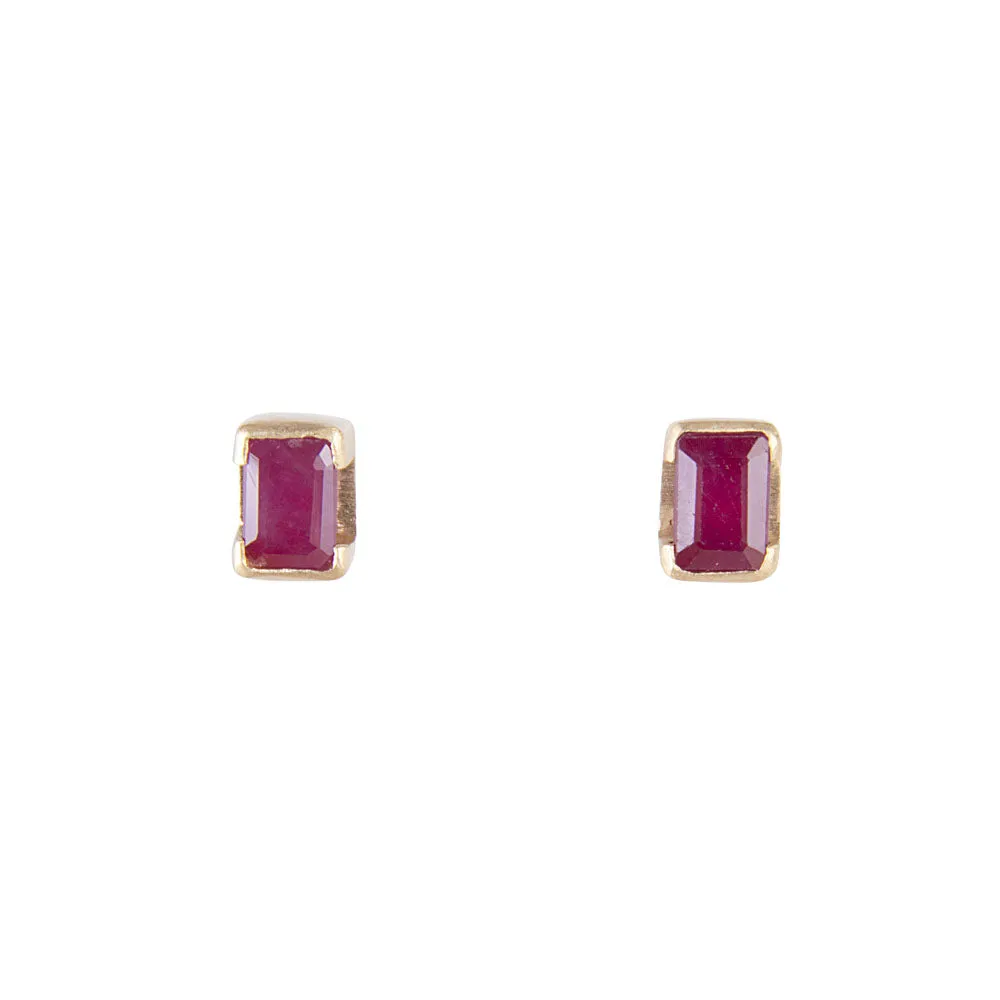 JULY BIRTHSTONE STUDS - RUBY