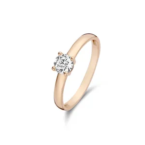 La Concorde Soleil 14 karat rose gold ring with zirconia stone