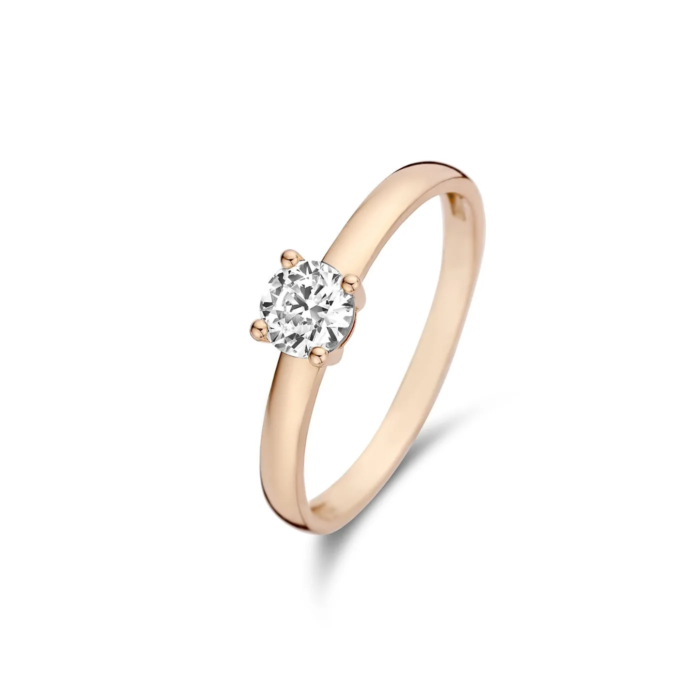 La Concorde Soleil 14 karat rose gold ring with zirconia stone