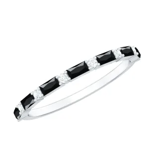 Lab Grown Black Diamond and Diamond Minimal Half Eternity Ring