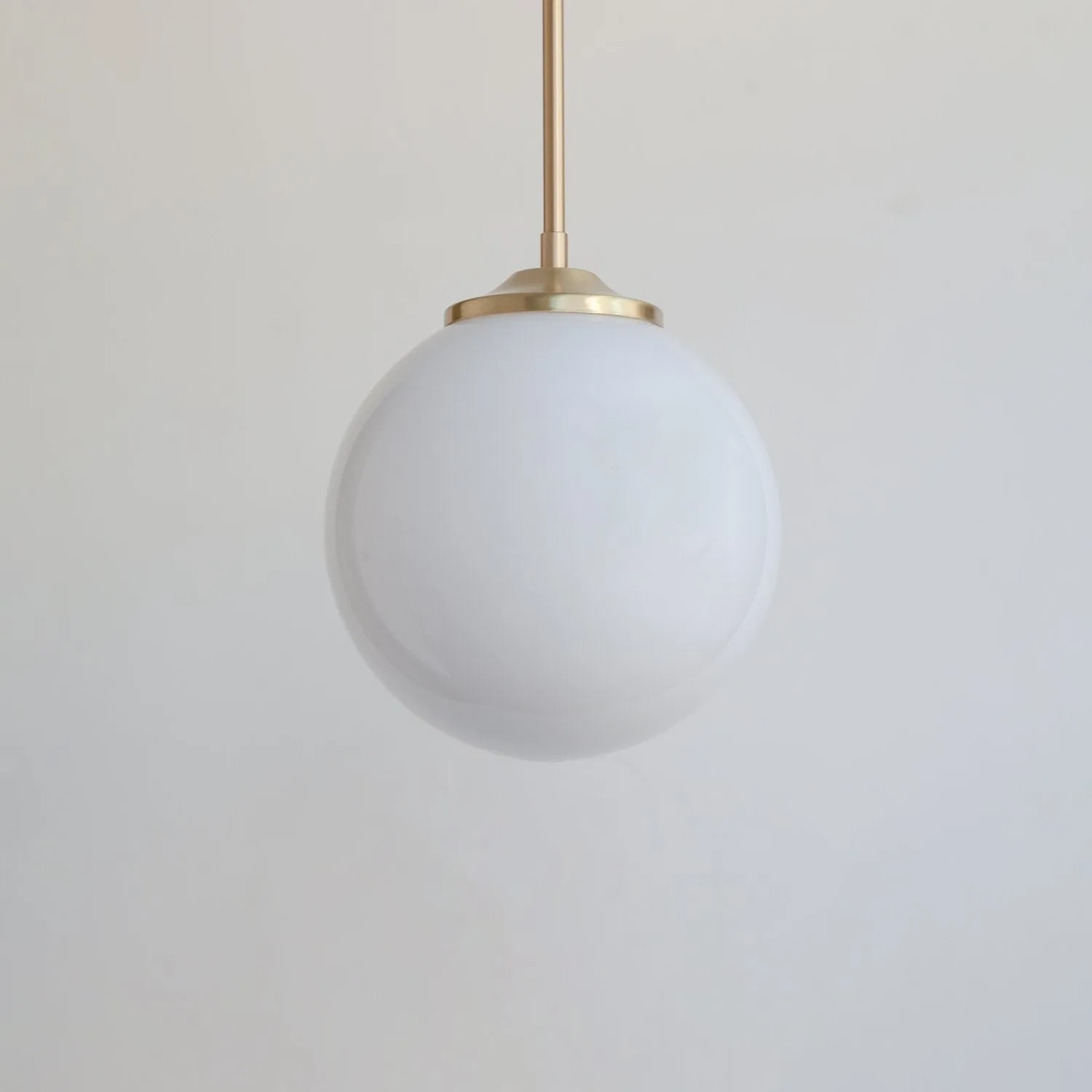 Large Opal Glass Globe Pendant Light