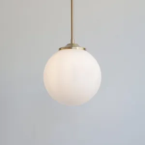 Large Opal Glass Globe Pendant Light