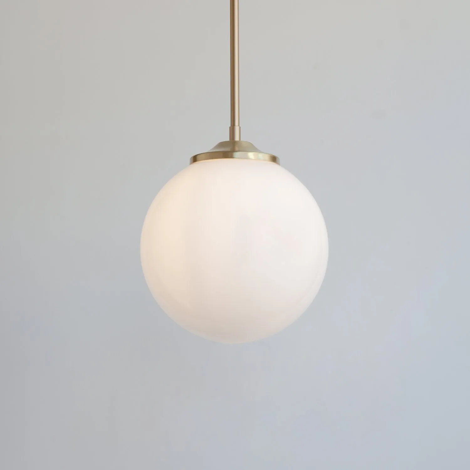 Large Opal Glass Globe Pendant Light