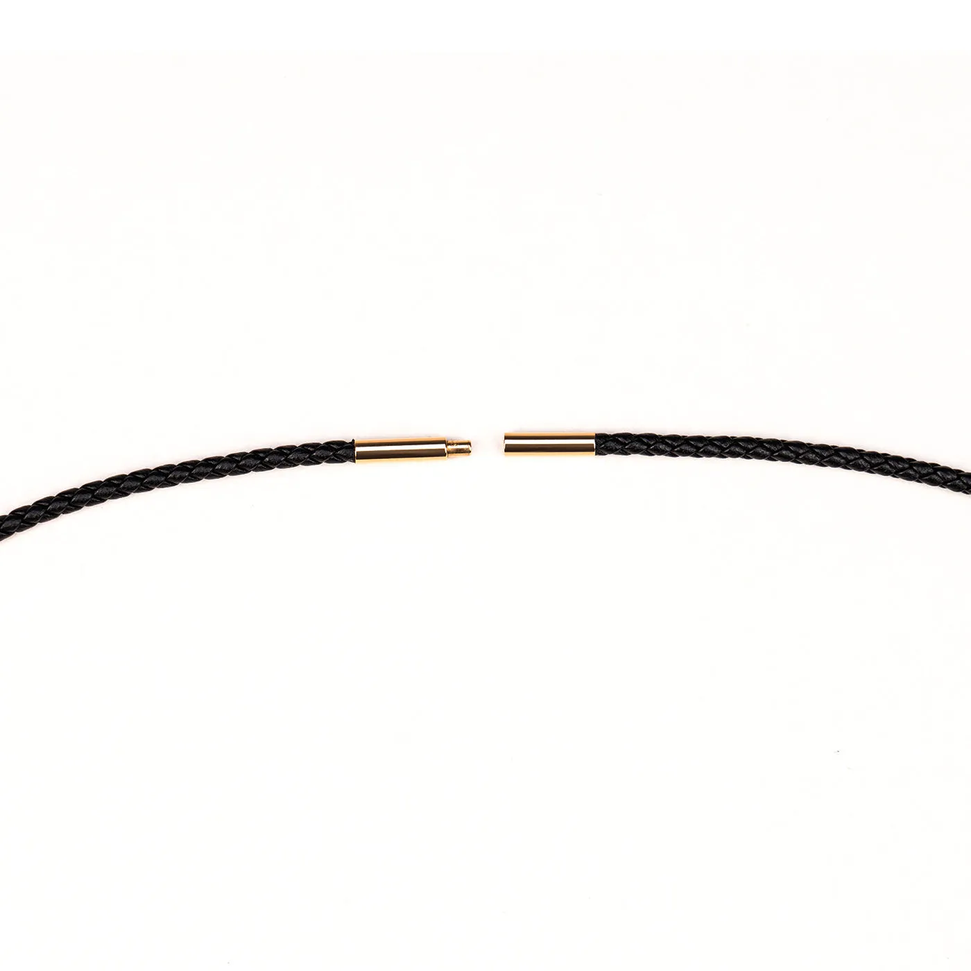 Leather Cord Chain 18kt Yellow Gold Clasp