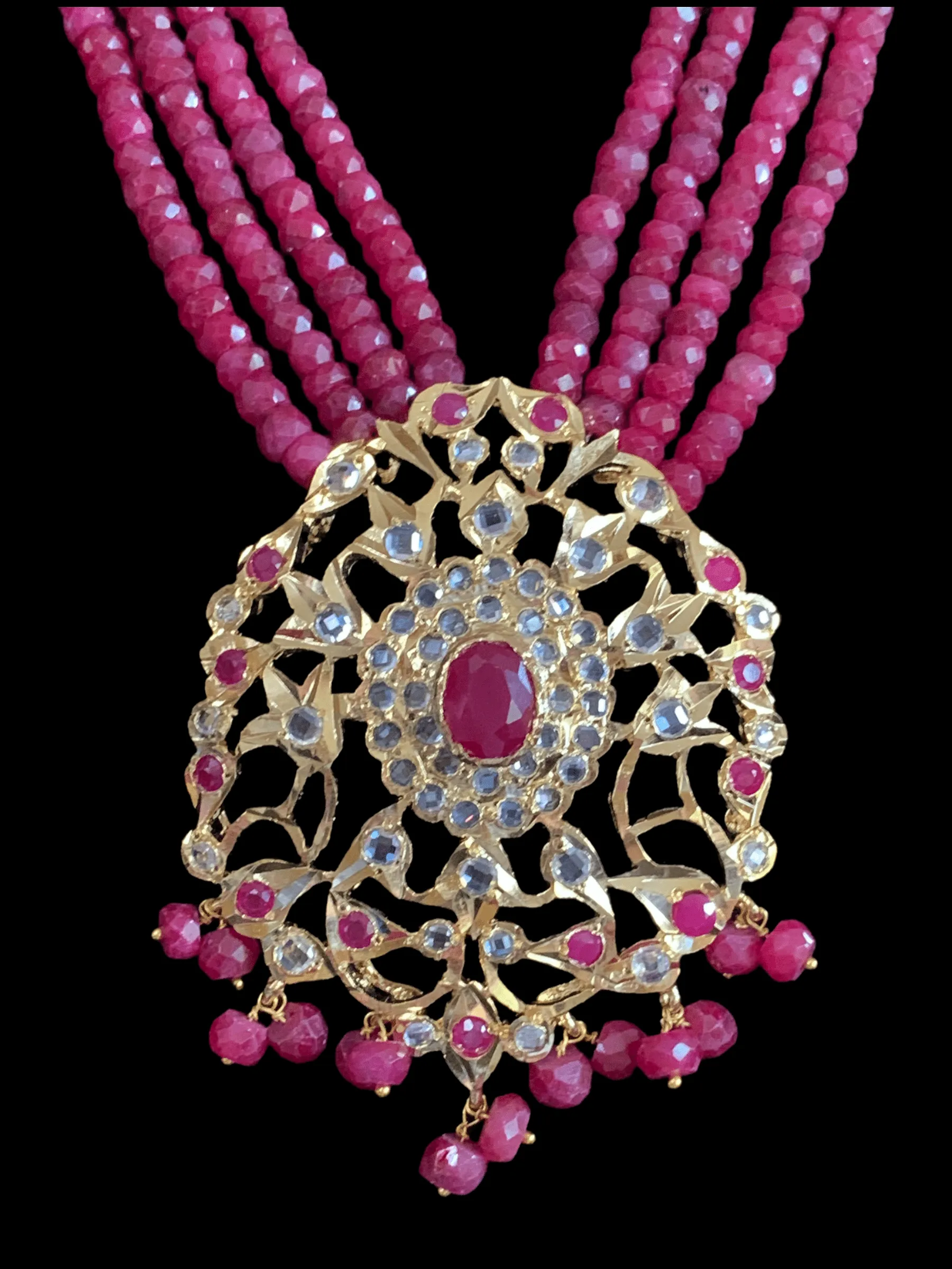 LN67 Himani necklace in real rubies ( SHIPS IN 4 WEEKS )