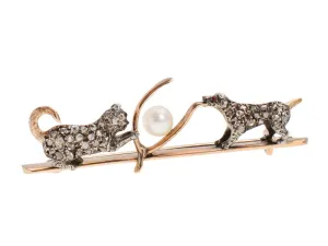 Lucky Break - Dog & Cat Wishbone Brooch