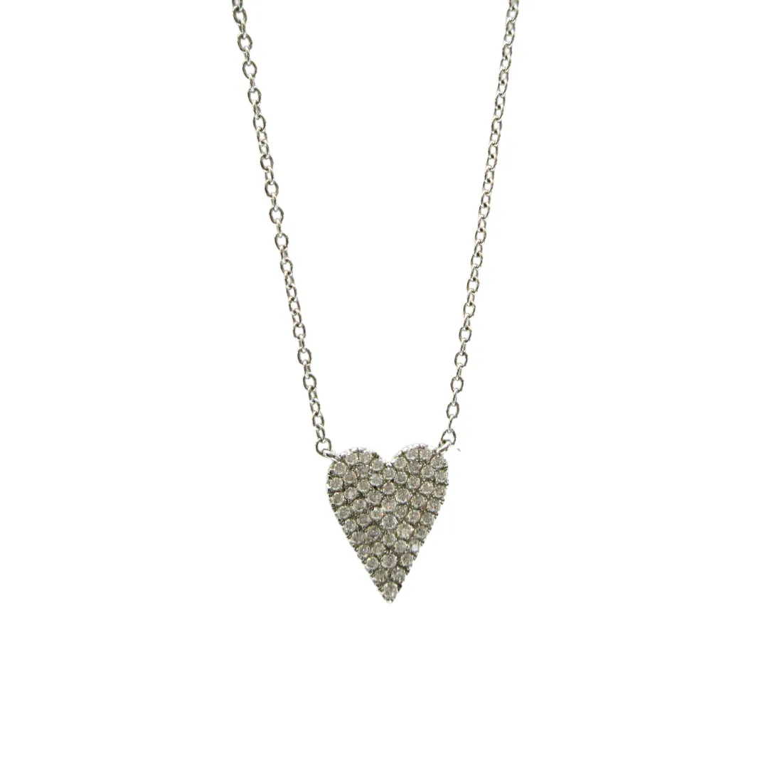 Miss Mimi Sharp Pave Heart on Chain - Gold/Silver