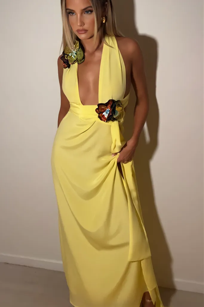 MULTIWAY NATALIA GOWN - LEMON SILK