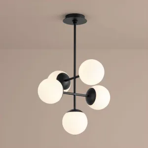 Nebula 6" Globe 5 Light Pendant - Black