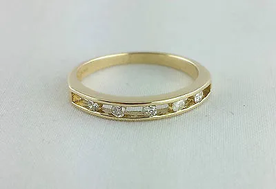 New 9ct Yellow Gold Diamond Half Channel Set Etertnity Ring - Size K