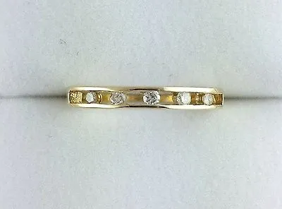 New 9ct Yellow Gold Diamond Half Channel Set Etertnity Ring - Size K