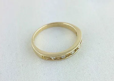 New 9ct Yellow Gold Diamond Half Channel Set Etertnity Ring - Size K