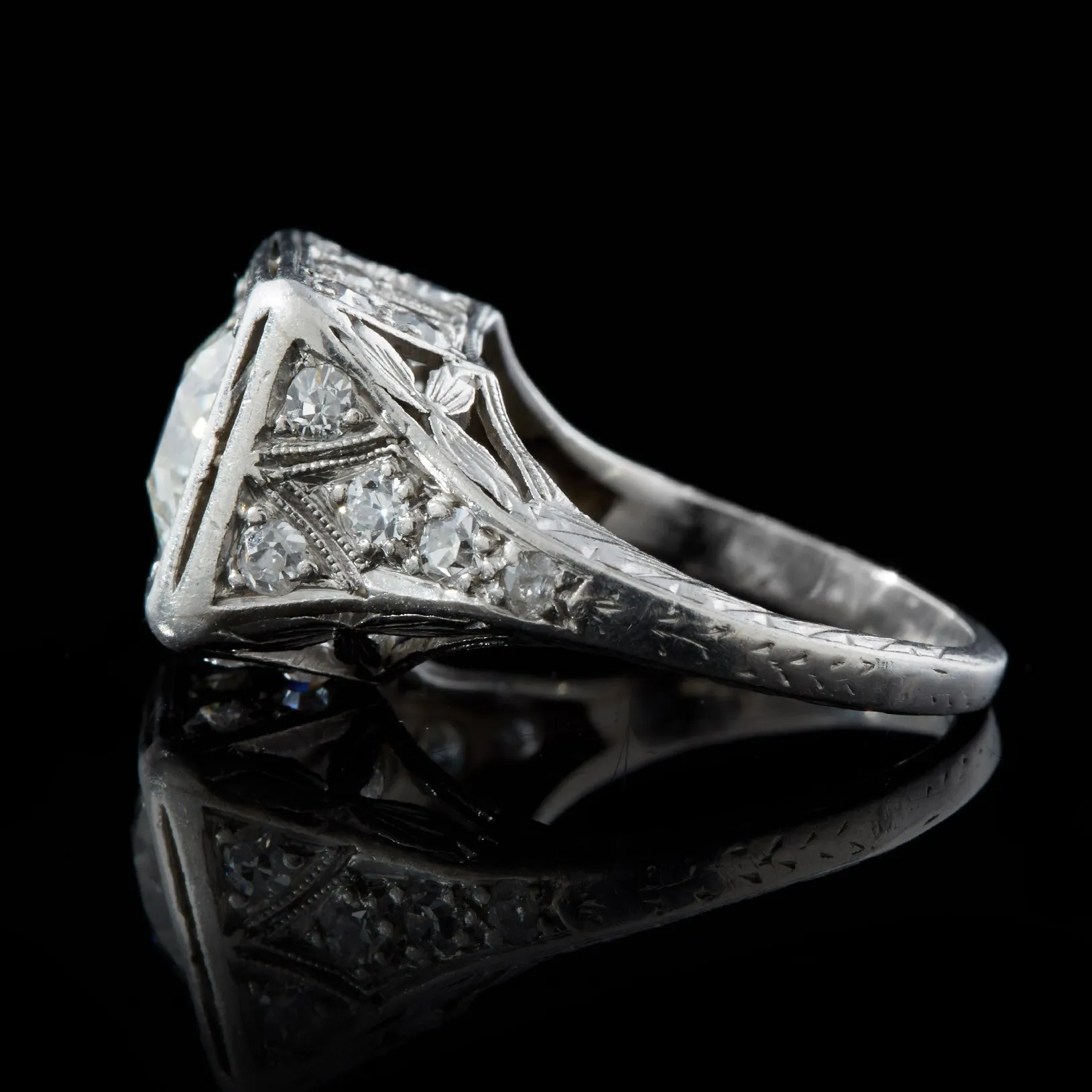 Old European Cut 1.85 Carat Diamond Ring, circa 1920s