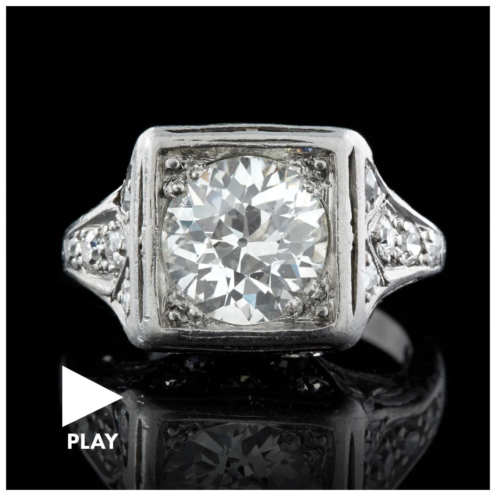 Old European Cut 1.85 Carat Diamond Ring, circa 1920s