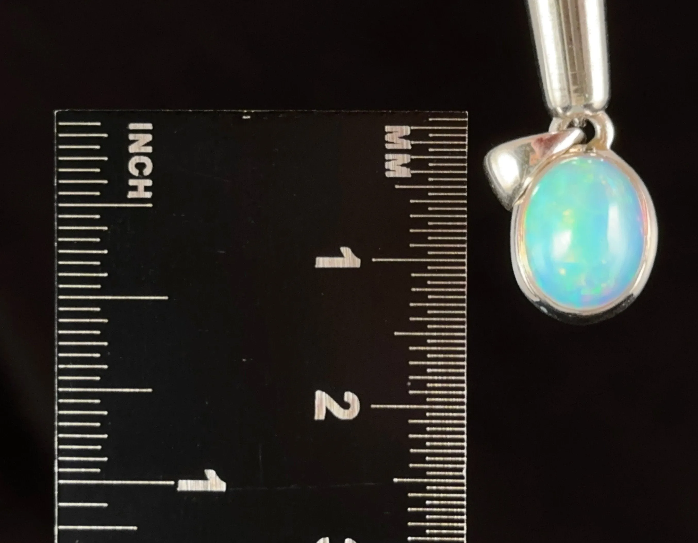 OPAL Pendant - Sterling Silver - Birthstone Jewelry, Opal Cabochon Necklace, Welo Opal, 54385