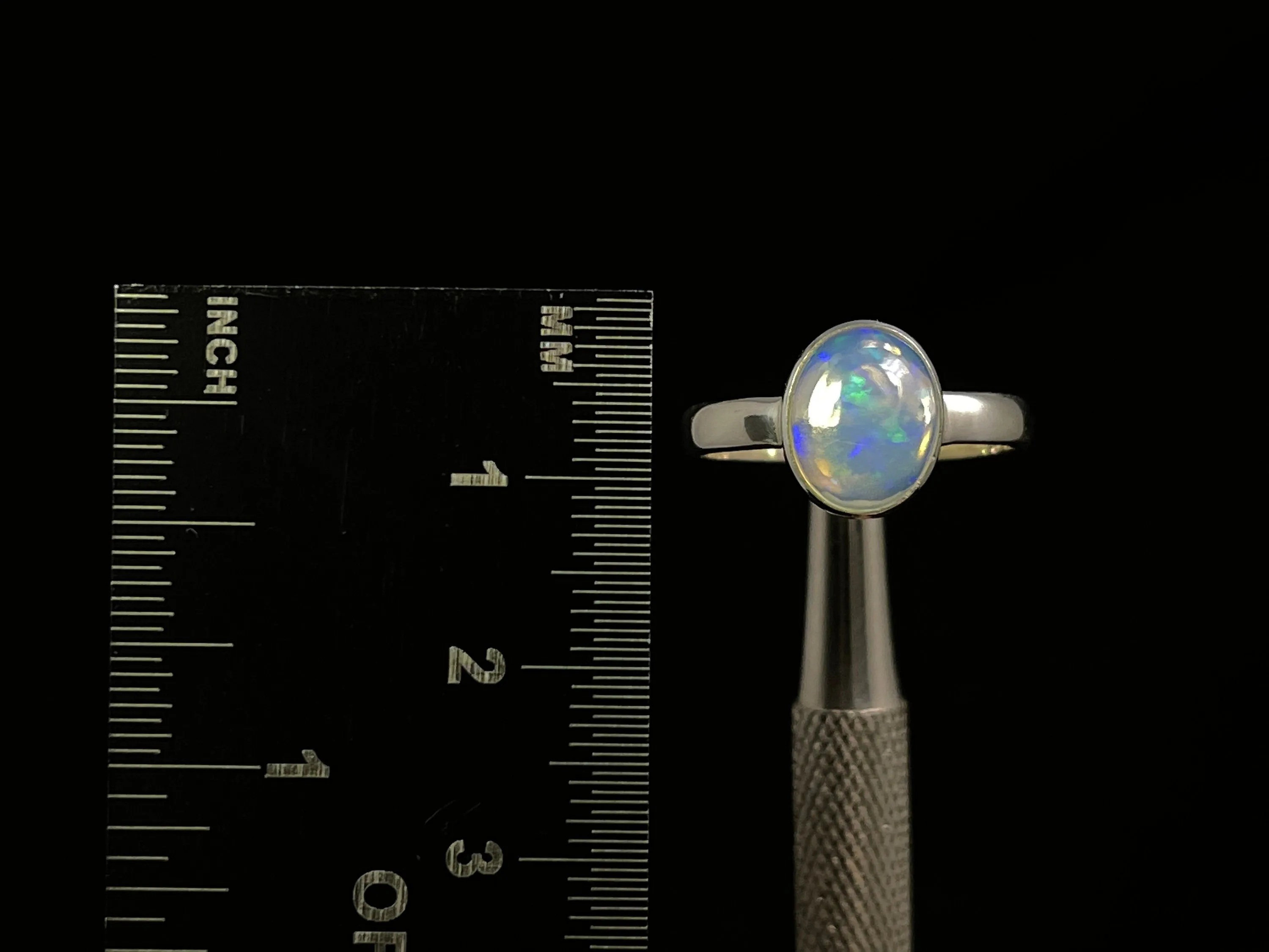 OPAL RING - Sterling Silver, Size 7.5 - Dainty Opal Ring, Opal Jewelry, Welo Opal, 49281