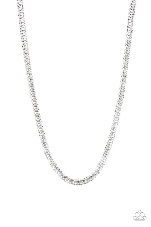 Paparazzi Necklace ~ Knockout King - Silver