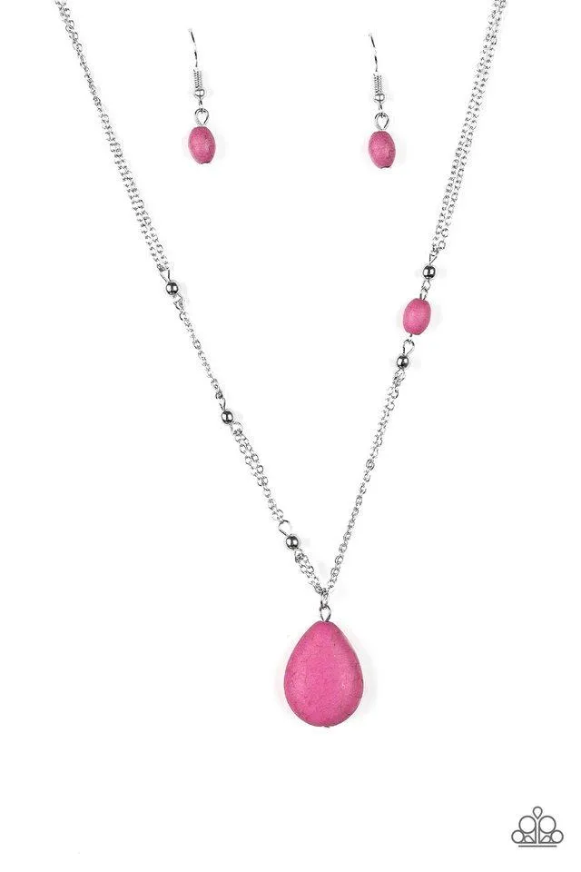 Paparazzi Necklace ~ Peaceful Prairies - Pink