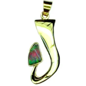 Pink Green J Style Opal 9k Pendant