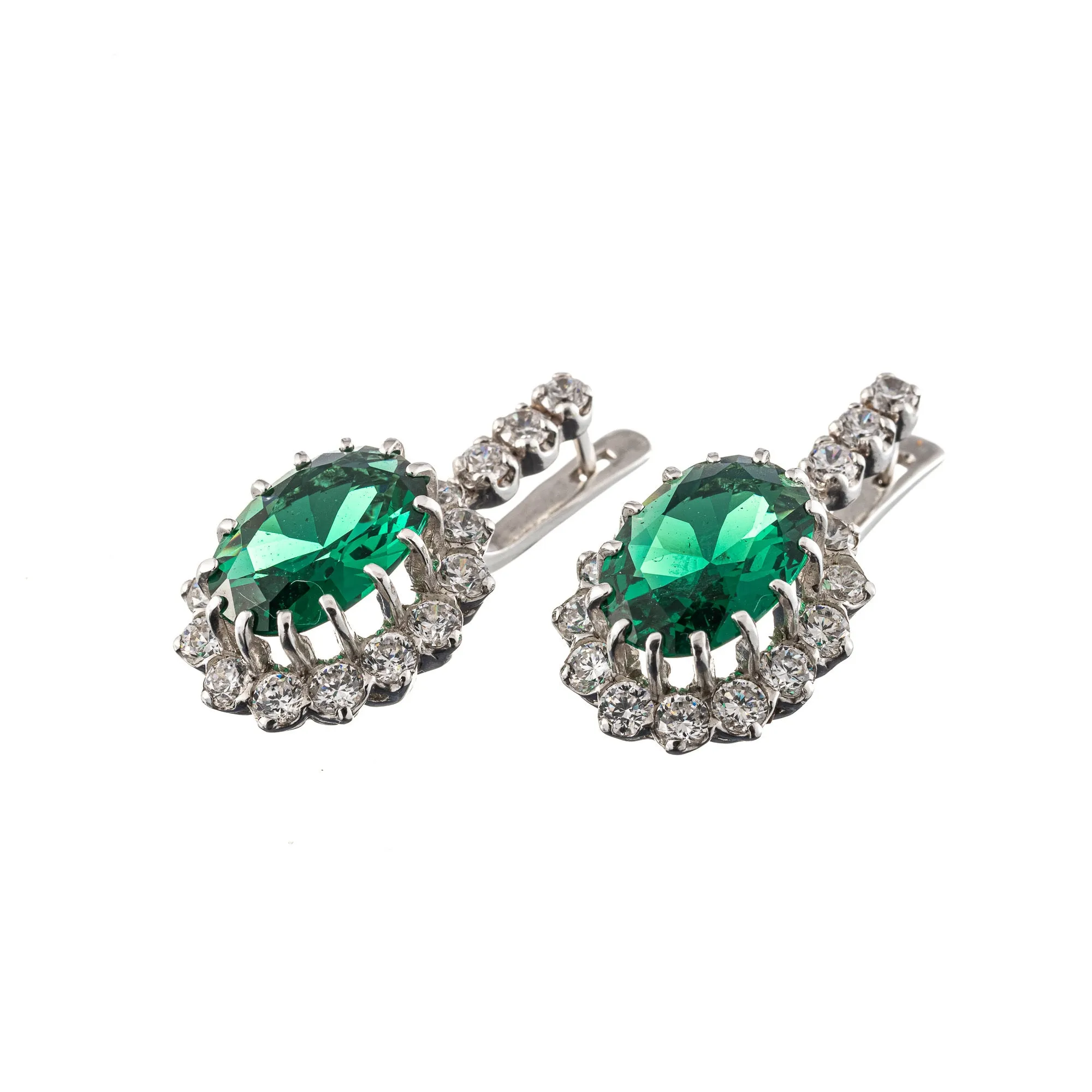 Princess Diana Earrings - Victorian Emerald Earrings - Green Statement Earrings