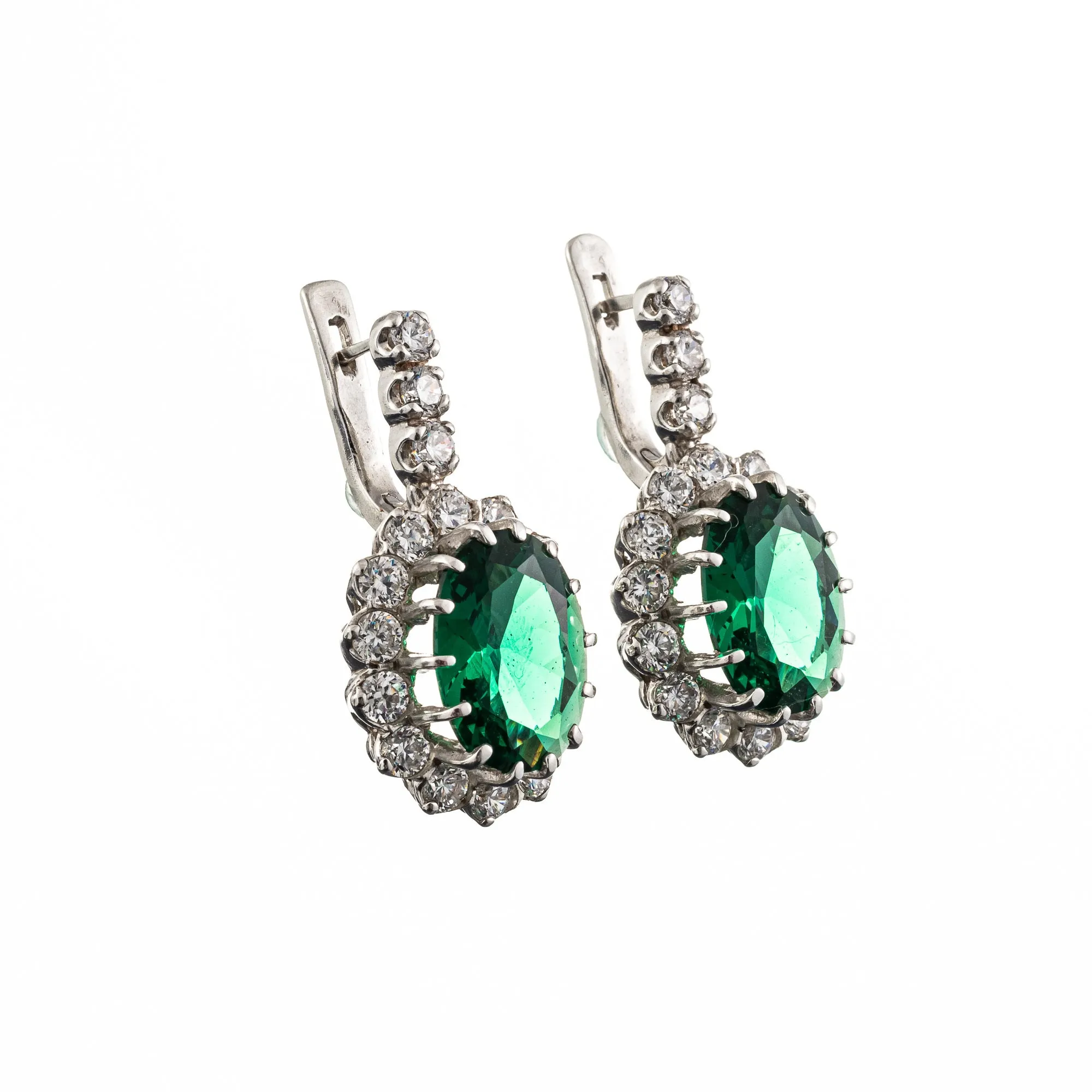 Princess Diana Earrings - Victorian Emerald Earrings - Green Statement Earrings