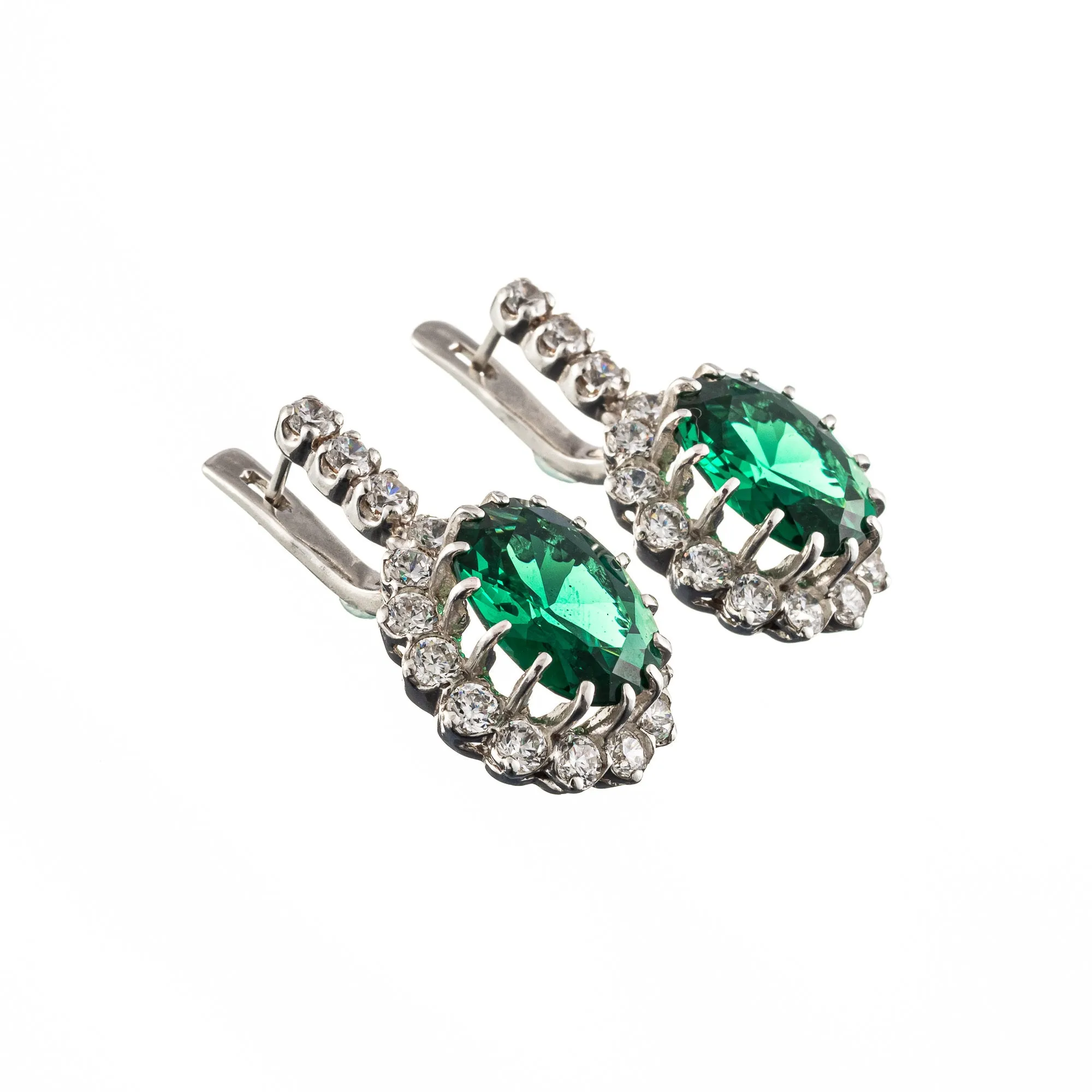 Princess Diana Earrings - Victorian Emerald Earrings - Green Statement Earrings