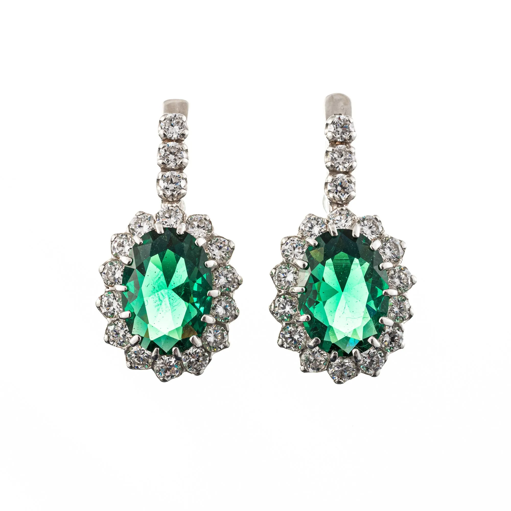 Princess Diana Earrings - Victorian Emerald Earrings - Green Statement Earrings