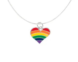 Rainbow Heart Charm Necklaces