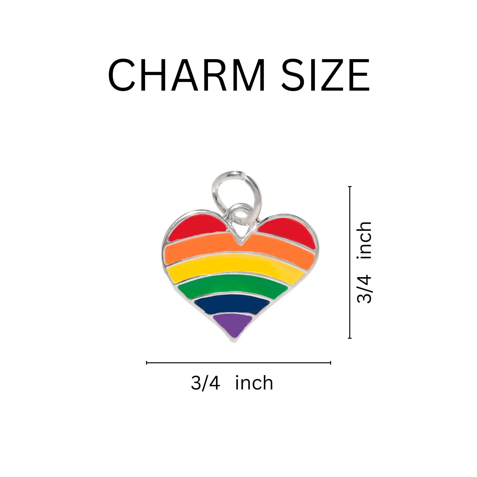 Rainbow Heart Charm Necklaces