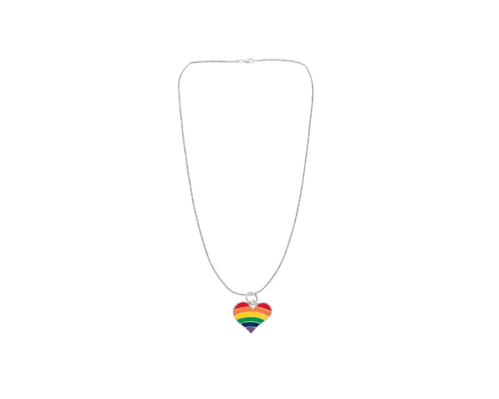 Rainbow Heart Charm Necklaces