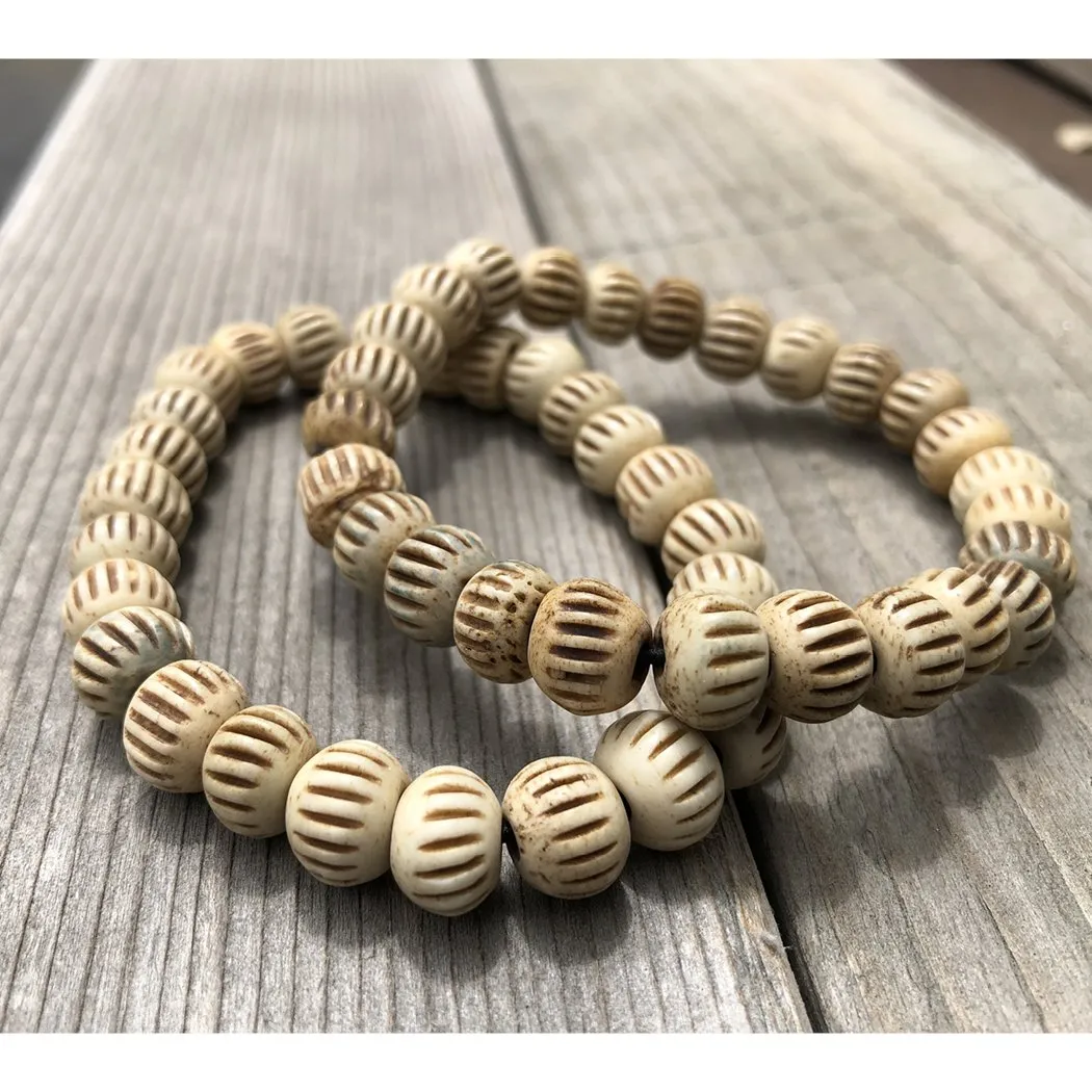 Recycled Bone & Wood Beaded Bracelet