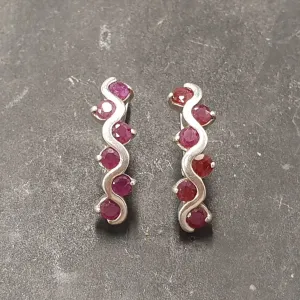 Red Ruby Earrings - Natural Ruby Earrings, July Birthstone Earrings