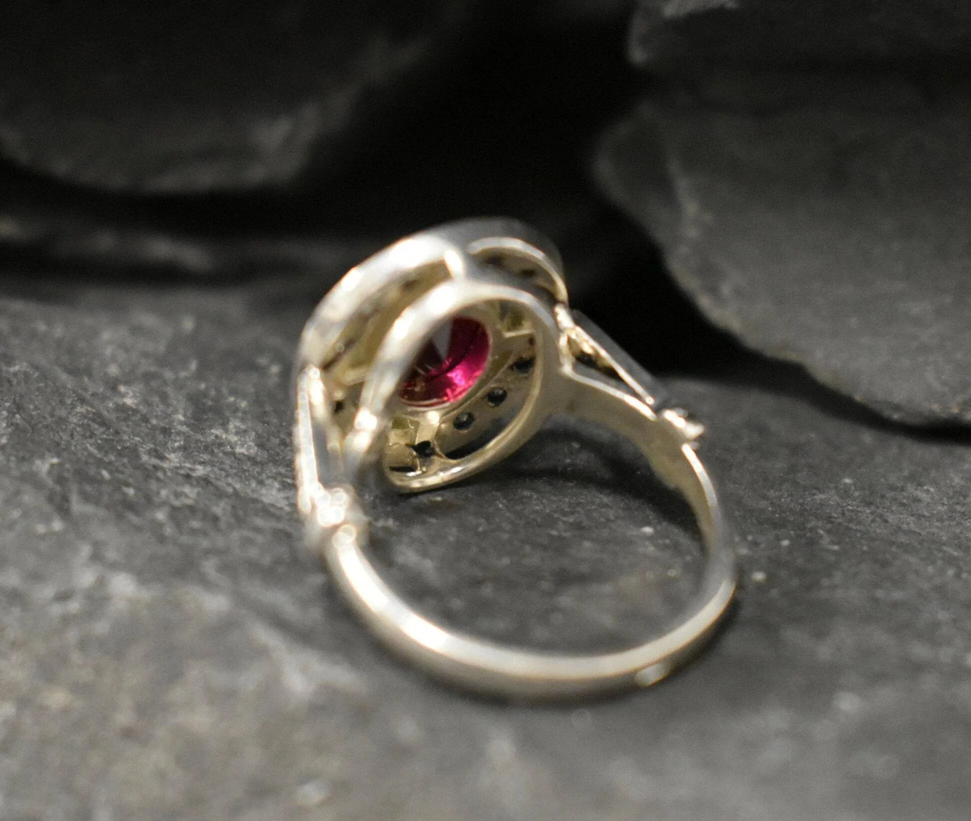 Red Ruby Ring - Victorian Engagement Ring - Antique Princess Ring