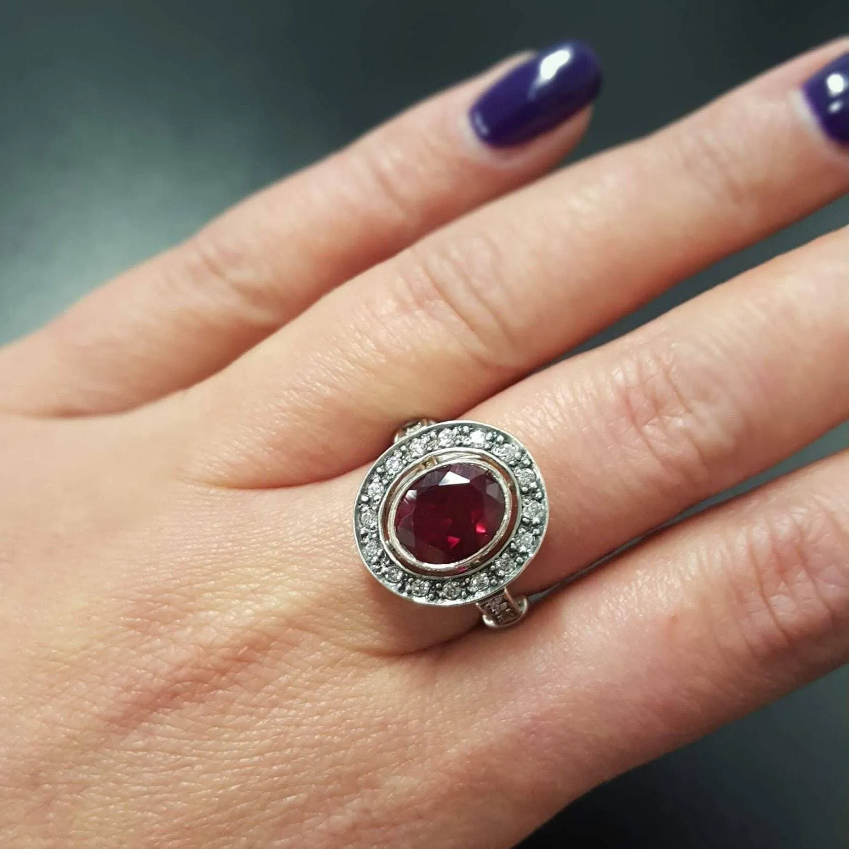 Red Ruby Ring - Victorian Engagement Ring - Antique Princess Ring