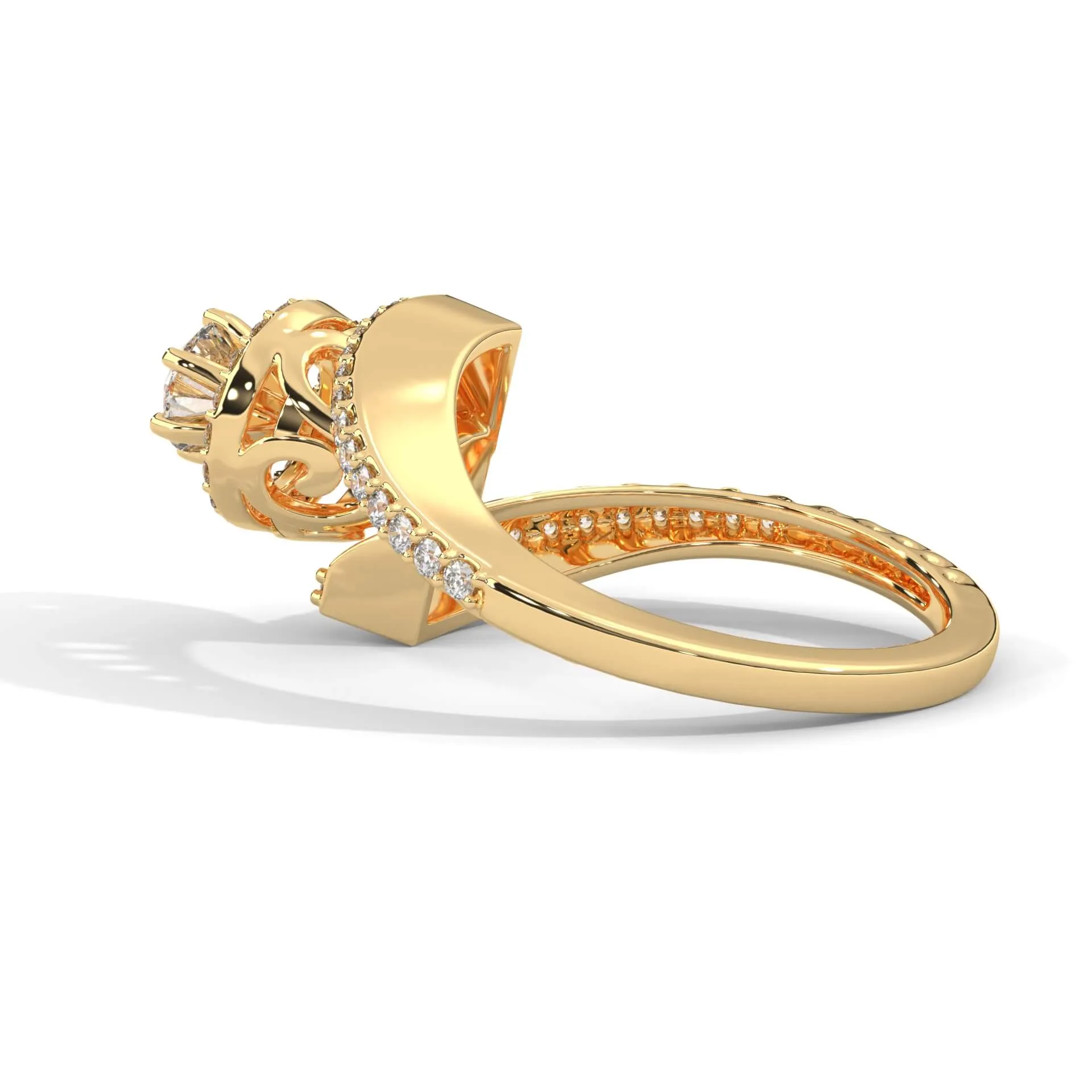 Reya 0.30 carat Solitaire Silver Ring | 22KT Gold Vermeil