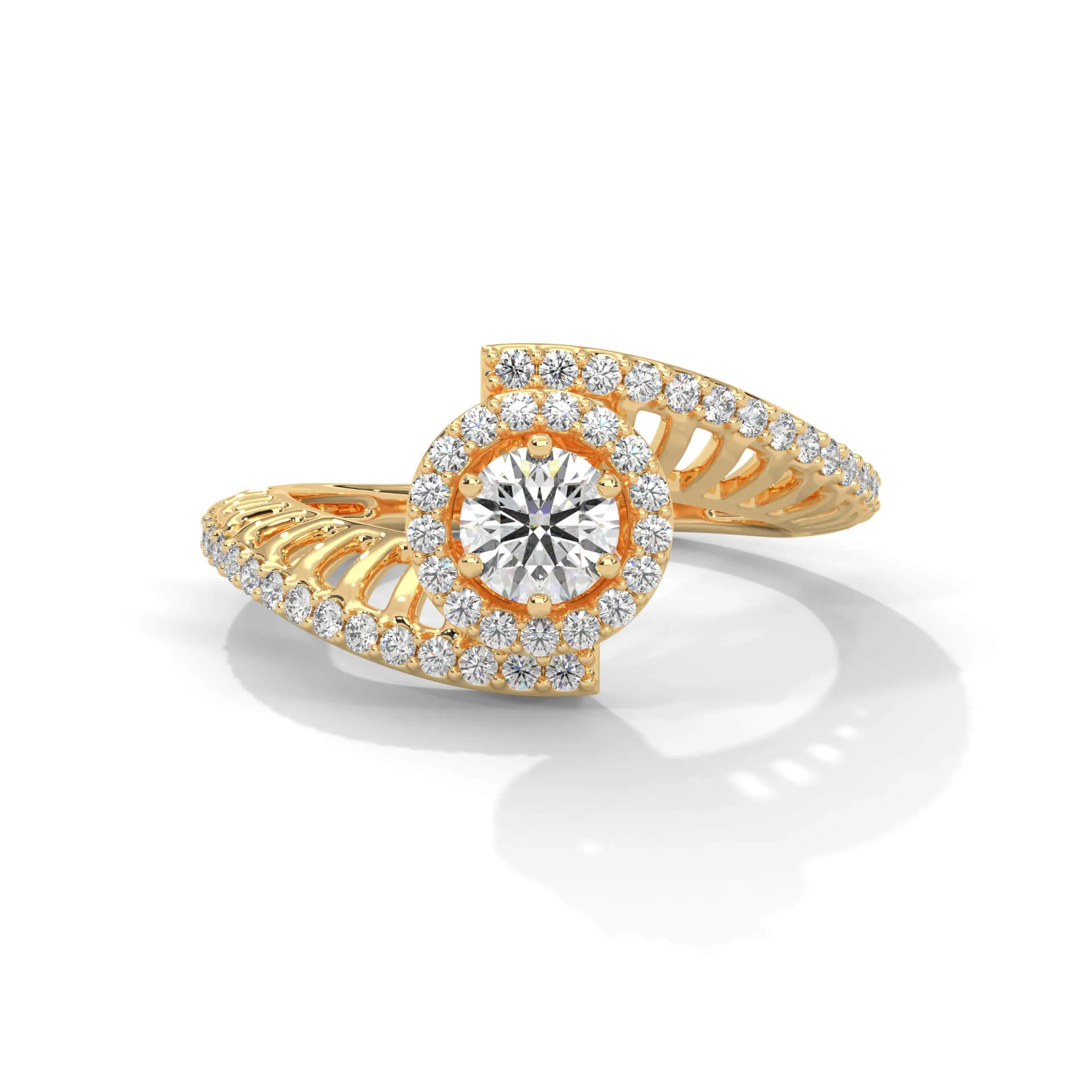 Reya 0.30 carat Solitaire Silver Ring | 22KT Gold Vermeil