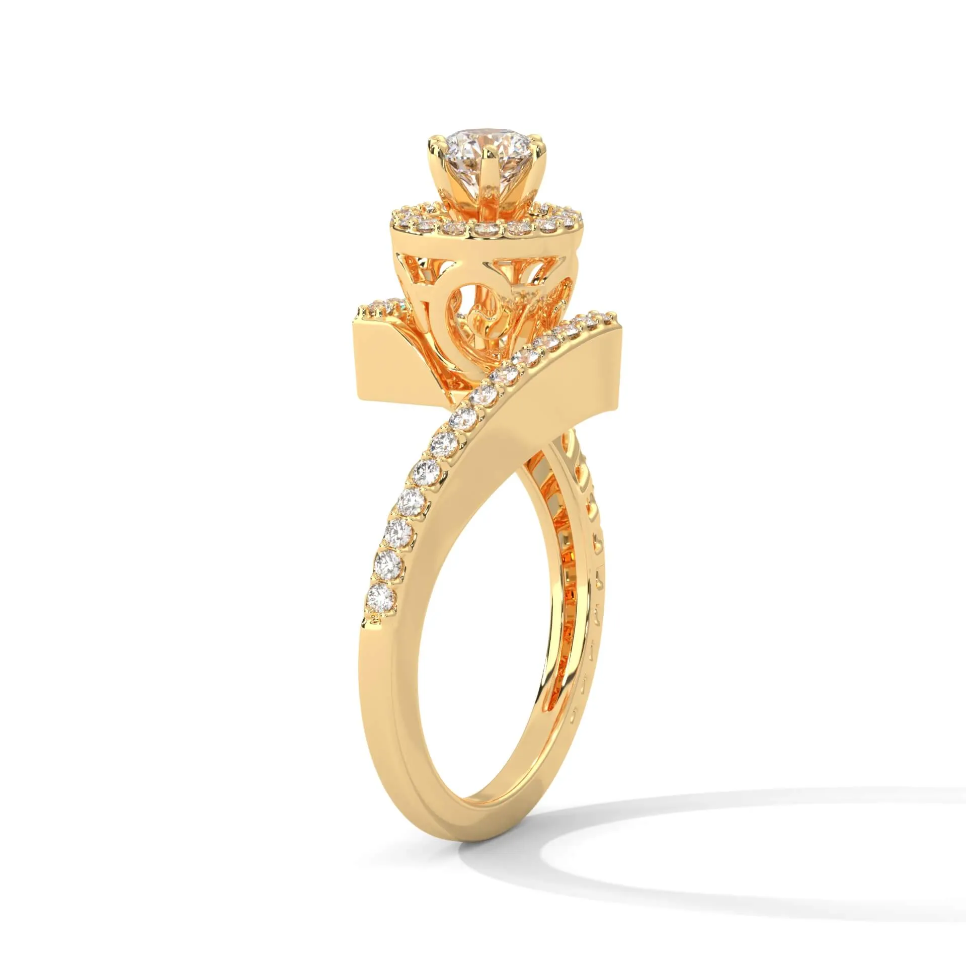 Reya 0.30 carat Solitaire Silver Ring | 22KT Gold Vermeil