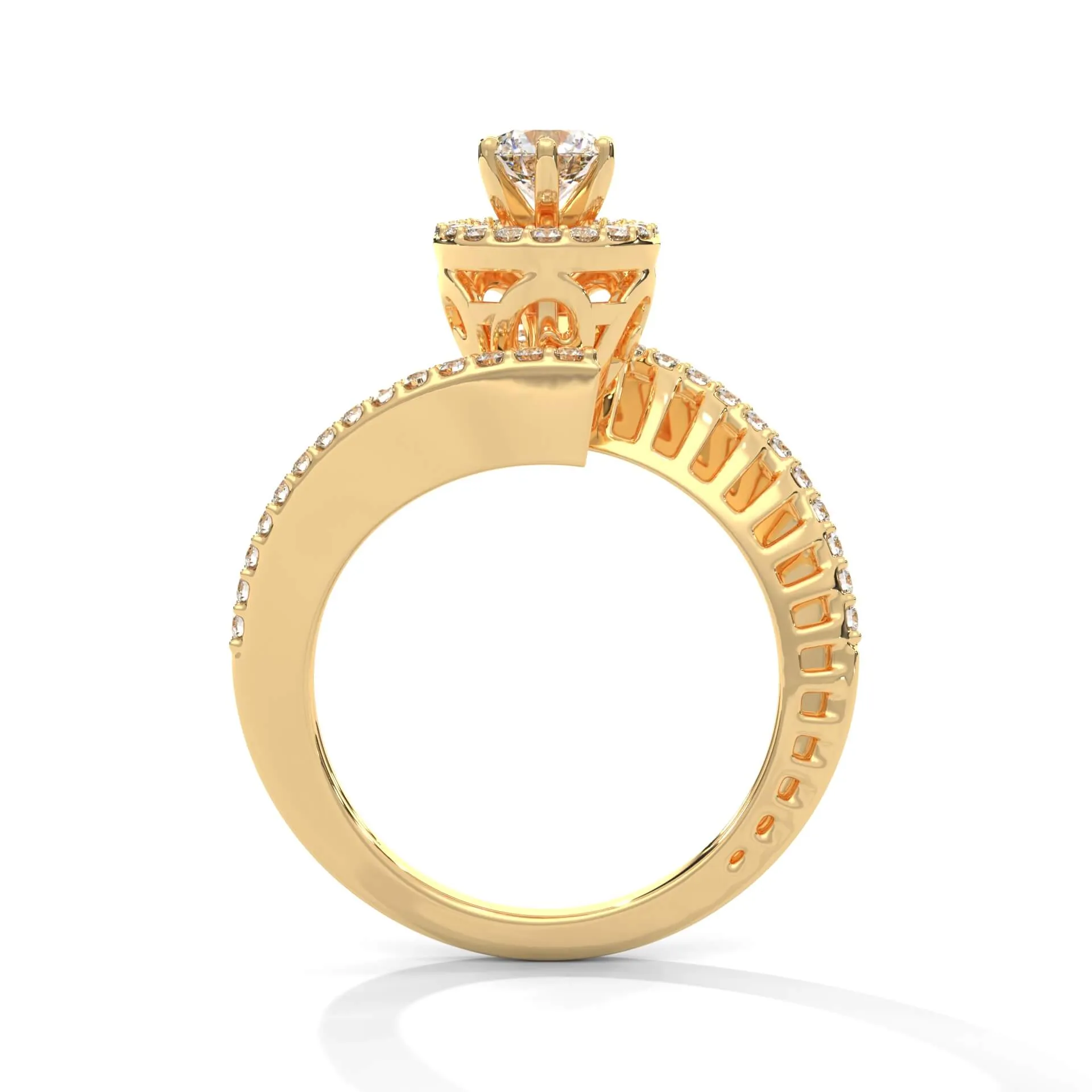 Reya 0.30 carat Solitaire Silver Ring | 22KT Gold Vermeil