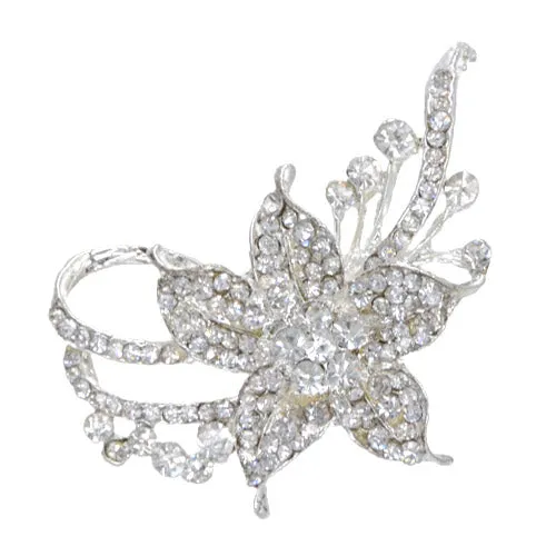 Rhinestone Brooch - Star Flower