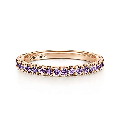 Rose Gold Amethyst Stackable Ring