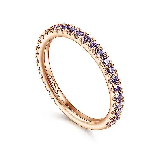 Rose Gold Amethyst Stackable Ring