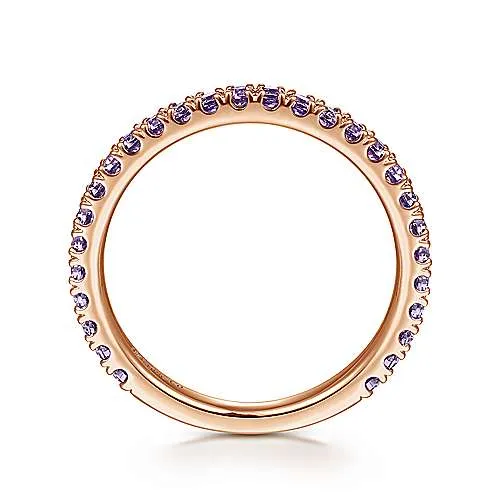 Rose Gold Amethyst Stackable Ring