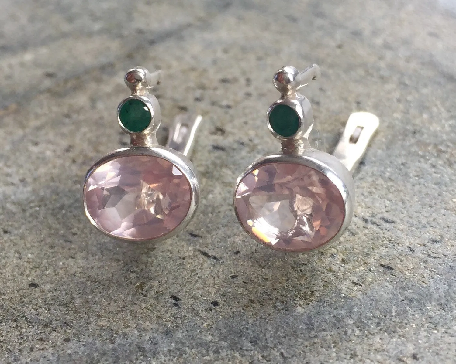 Rose Quartz Earrings - GENUINE Rose Quartz - Pink Earrings