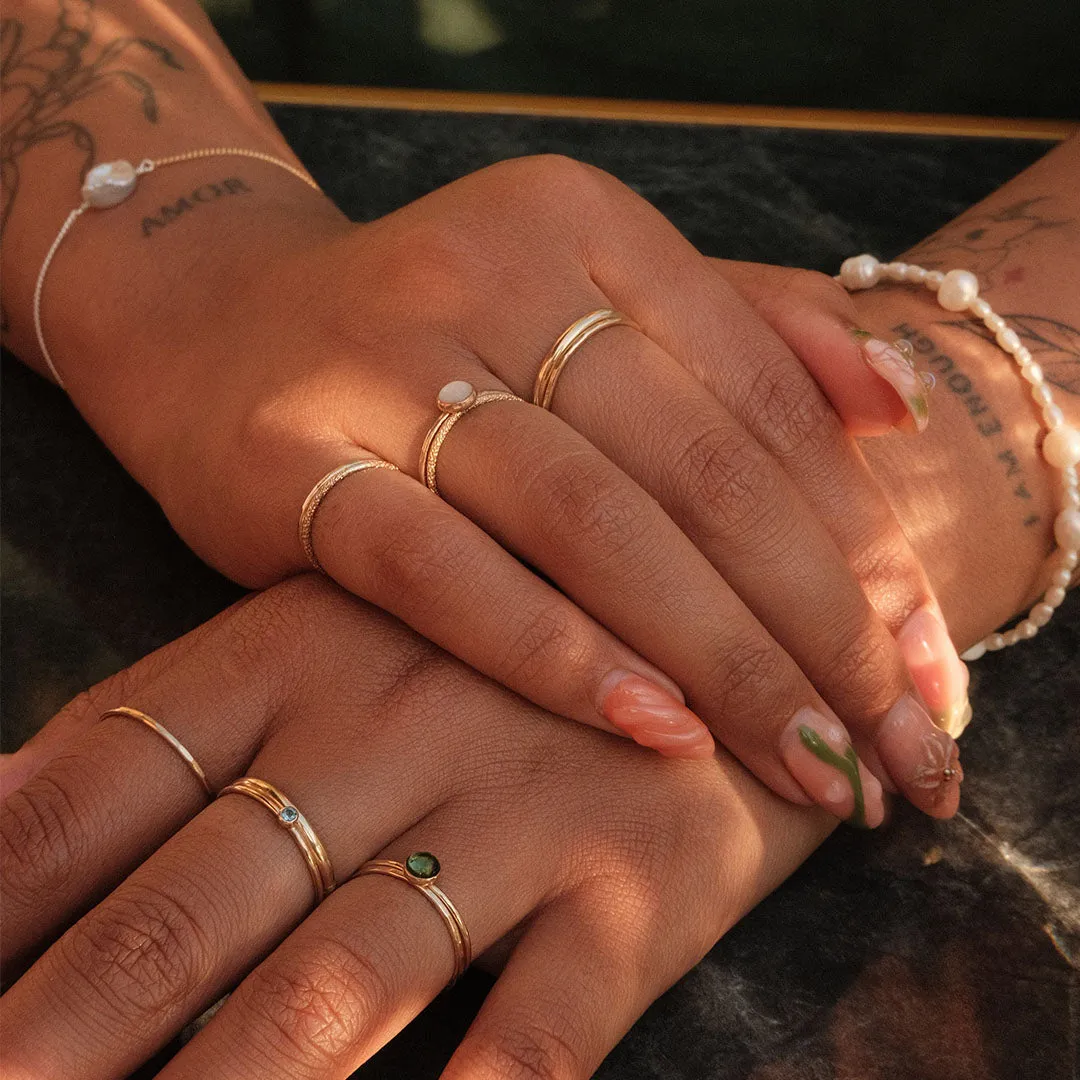 Round gemstone ring gold filled