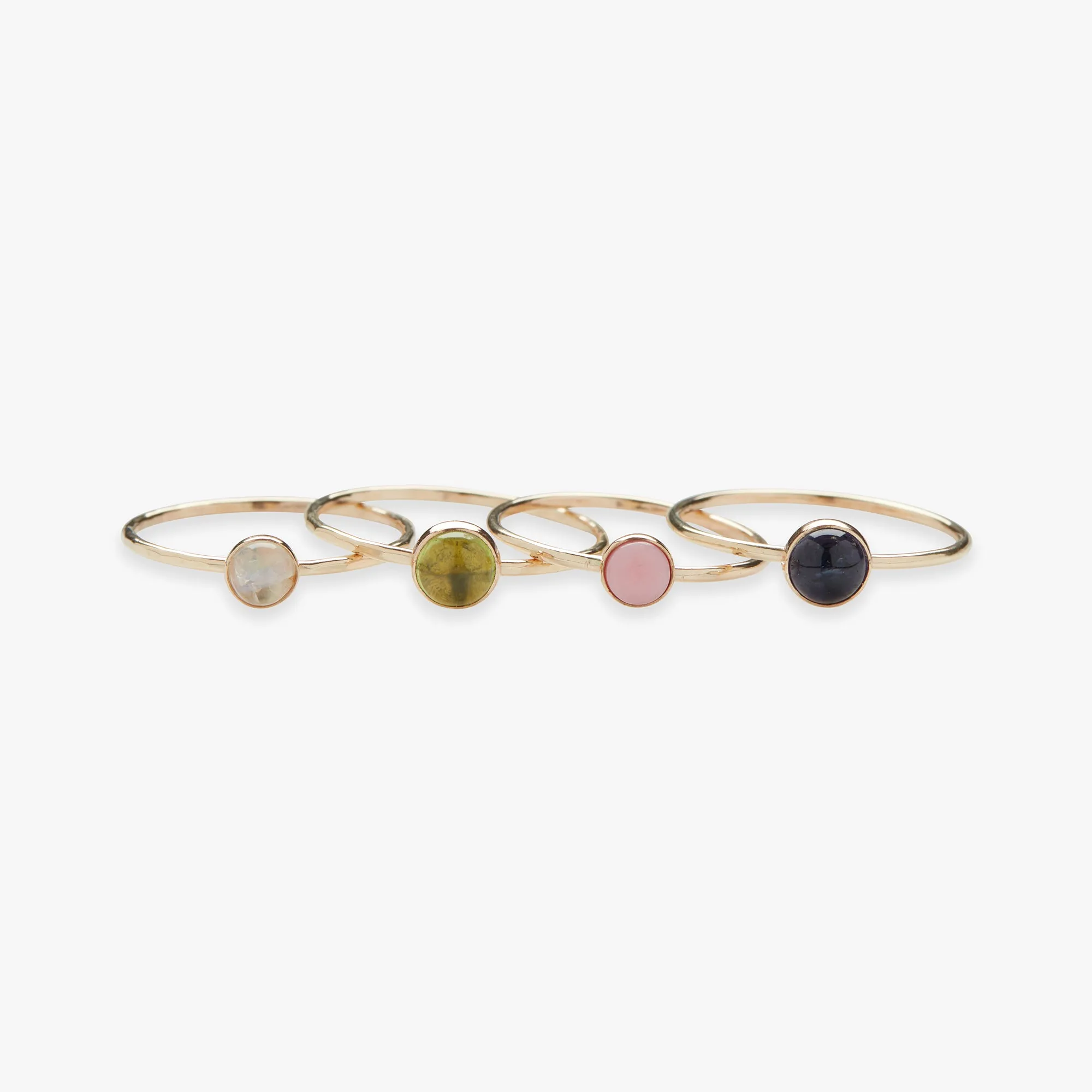 Round gemstone ring gold filled